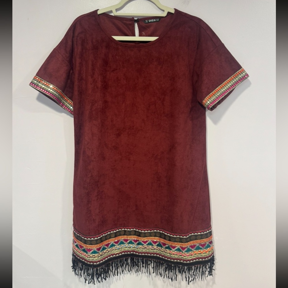 Aztec velvet dress